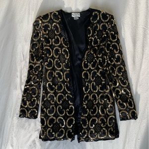 Vintage Sequin Dress Evening Jacket